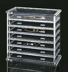 Acrylic Deluxe 7-Drawer Jewelry Chest (Clear) (11 7/8"H x 12 5/8"W x 6 1/2"D)