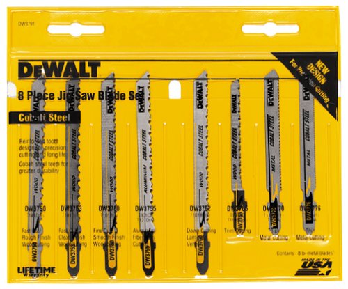 DEWALT DW3791 8-Piece T-Shank Jig Saw Blade Set
