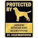 PROTECTED BY  LABRADOR RETRIEVER HOME SECURITY SYSTEM  PARKING SIGN DOG