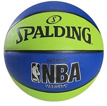 Spalding NBA Varsity Outdoor Rubber Basketball - Green/Blue - Official Size 7 (29.5