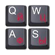 Russian Keyboard Stickers/Transparent Red