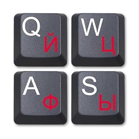 Russian Keyboard Stickers/Transparent Red