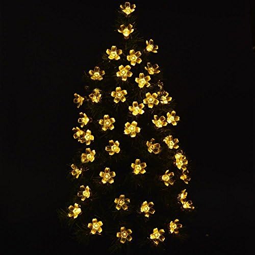 WEESDON 16.4ft 20 LED Sakura Solar String Lights Outdoor for Gardens Homes Wedding Christmas Party Decoration Waterproof (Warm White)