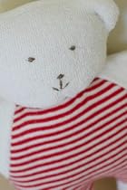 Sckoon Organic Cotton Soft Red Stripe Toy: Baby Bear Doll (stuffing is organic cotton, too!)