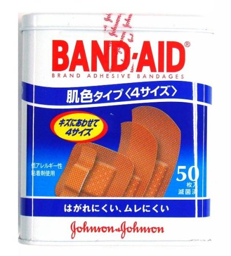 「バンドエイド」 救急絆創膏 肌色タイプ 4サイズ (S22枚、W5枚、P5枚、Jr18枚)