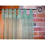 Balsamic Green Sheer 100% Cotton Gauze Tab Curtain, 44 inches X 104 inches by Timbuktu Trading Ltd.