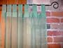 Balsamic Green Sheer 100% Cotton Gauze Tab Curtain, 44 inches X 104 inches