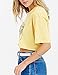 Summerwhisper Women's Cactus Pattern Print Party Fall T-Shirt Crop Top Yellow Medium