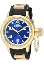 Invicta Men's 1437 Russian Diver Blue Dial Black Polyurethane Watch