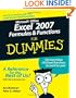 Microsoft Office Excel 2007 Formulas & Functions For Dummies