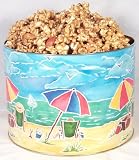 Ultimate's 2 Gallon On The Beach Tin with 3 Pounds of Caramel Nut Corn
