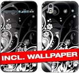 Produkt-Bild: LG P970 Optimus Skin " BLACK FLOWER " Sticker Handy Schutzfolie Aufkleber + Wallpaper fuer Cover