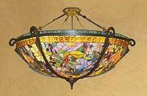 Stained Glass Dragonfly Ceiling Lamp