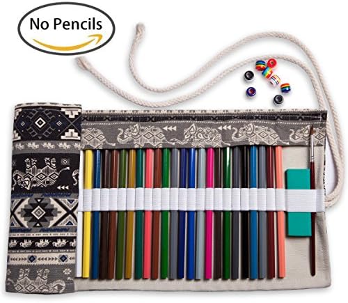 Artify 72 Colored Pencil Roll Up Canvas Wrap Pouch Holder Case| Anti-Pilling Design and Thick Canvas| Environmental-Friendly Material (Pencils are not Included)