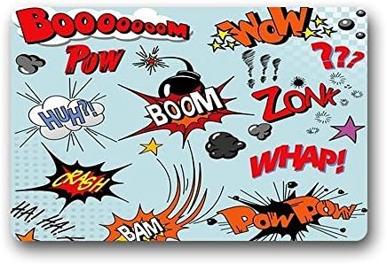 XiaoS Door Mats Custom Comic Book Words Indoor/Outdoor Doormat 23.6 (L) x 15.7 (W) inches