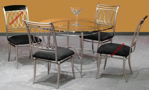 Chintaly Imports Julia Round Glass Table 5 Piece Dining Set Chintaly Imports Julia Round Glass Table 5 Piece Dining Set