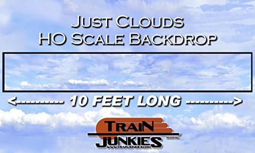 Train Junkies Just Clouds - Railroad Backdrop HO OO Scale