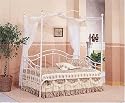 White Sweetheart Twin Canopy Day Bed With Rails