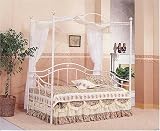 White Sweetheart Twin Canopy Day Bed With Rails