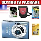 Canon PowerShot SD1100IS 8MP Digital Camera with 3x Optical Image Stabilized Zoom (Blue) Package 1