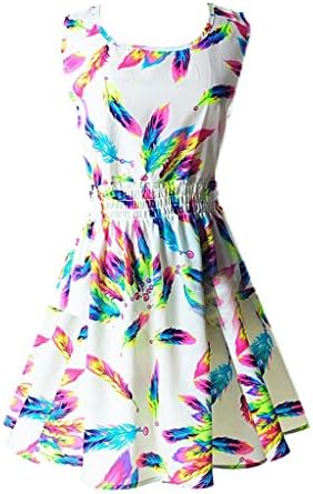 Women's Casual Summer Fit and Flare Floral Sleeveless Dress