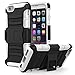 MoKo iPhone 6s Case - [Heavy Duty] Full Body Rugged Holster Cover with Swivel Belt Clip - Dual Layer Shock Resistant Apple iphone 6 / 6S (2014 / 2015) 4.7 Inch Phone Case , WHITE