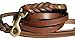 Soft Touch Collars Leather Braided Dog Leash, Brown with Leather Padded Handle, 6 Foot