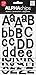 me & my BIG ideas Alpha Chips Designer Chipboard Letter Stickers, Bailey Alphabet, Black Ultraviolet