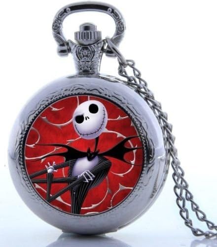 3D Printed Tim Burton The Nightmare Before Christmas Pocket Watch Necklace NEW