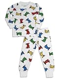 Planet Color by Todd Parr - Boys Long Sleeve Dog Pajamas, White, Multi