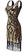 qnprt 1920s Vintage Gatsby Prom Flapper Dress Bead Sequin Art Nouveau Deco(M)