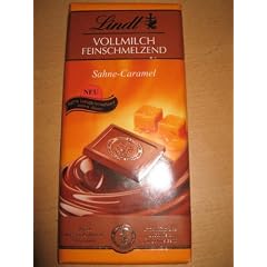 Lindt Vollmilch Fein schmelzend Sahne-Caramel Schokolade 100g MHD 08/2010 (100g = 1,95 Euro)