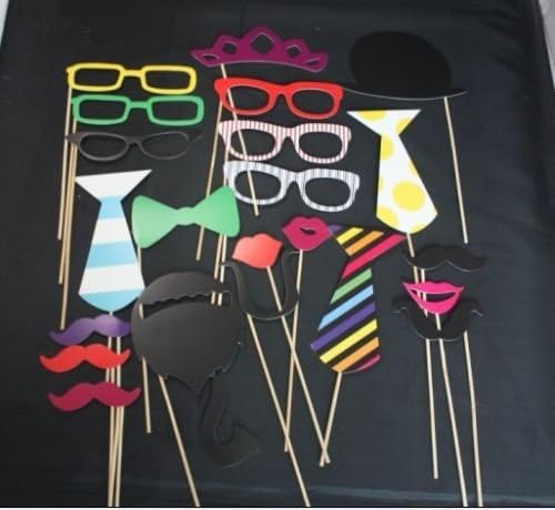 Zebratown 22pcs Love DIY Mask Booth Mustache Stick Set Wedding Birthday Party Photo Props