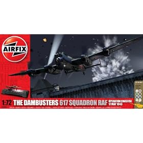 Airfix A50061 Dambusters Gift Set 1:72 Scale Military Aircraft Diorama Gift Set including paint glue & brushes