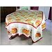 71 by 128 inches Pumpkins Beautiful Block Print Oranges and Yellows Tablecloth