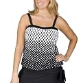 Merona&reg; Plus Polka Dot Tankini Swim Top - Black/White