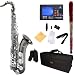 Mendini by Cecilio MTS-BNN+92D Black Nickel Plated and Nickel Plated Keys B Flat Tenor Saxophone with Tuner, Case, Mouthpiece, 10 Reeds and More