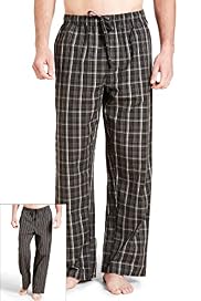 2 Pack Pure Cotton Longer Length Pyjama Bottoms