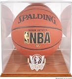 Mounted Memories Dallas Mavericks Oak Team Logo Basketball Display Case With Mirrored Back