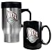 New Jersey Nets Stainless Steel Travel Mug and Black Ceramic Mug Set  (Primary Logo)