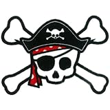 Toddler Gildan T-Shirt : Pirate Skull and Crossbones - Flock (It's Fuzzy!)