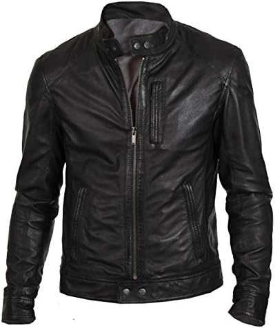 leatherjacket Mens Genuine Lambskin Motorcylce Leather Jacket