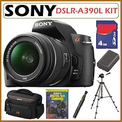 Sony DSLR Alpha DSLR-A390L 14.2MP Camera and 18-55 Lens + 4GB Deluxe Kit