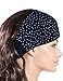 Sparkling Rhinestone and Dots Wide Elastic Headband - Blue