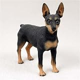 New! Stone Resin Realistic Min Pin Dog Figurine