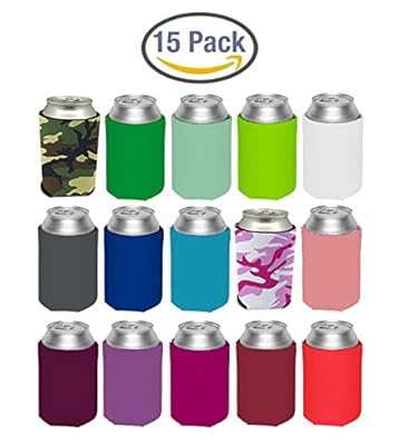 Can Cooler 15-Count Multi Color Party Pack â€¢ Economy Blank 12 oz. or 16oz. Can Coolers Perfect for Weddings, Events, & Custom DIY Projects! NEW by BevWorx (Multi 15-Pack, 12 oz. Can Cooler)