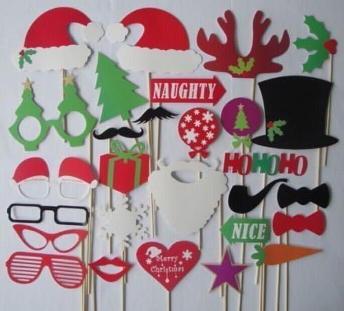 Homshopping 28pcs Colorful Props On A Stick Mustache Photo Booth Party Fun Wedding Xmas Favor