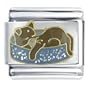 Cat Nap Animal Italian Charms Bracelet Link