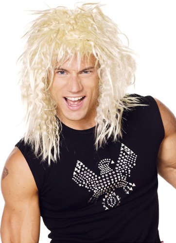 80s Rock Star Wig Blonde Adult Halloween Costume Accessory