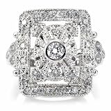 Chantilly's Art Deco CZ Cubic Zirconia Right Hand Ring